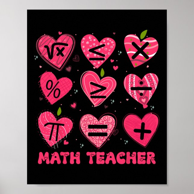 Poster Dia dos Namorados Professor de Matemática Símbolos (Frente)