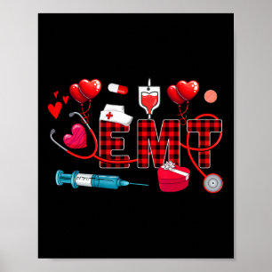Poster Dia dos Namorados Stethoscope Enfermeira Ferrament