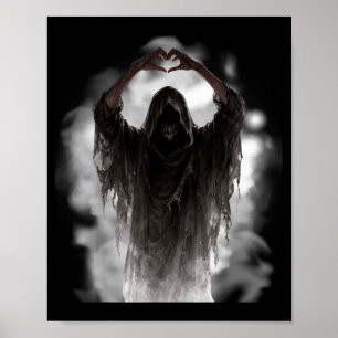 Poster dia dos pais fantasma coração mãos horror assustad