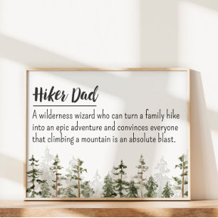 Poster Dia dos Pais Hiker Pai Citação Personalizada 