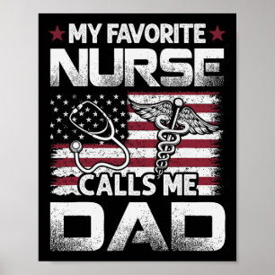 Poster Dia dos Pais Papai Meu Enfermeiro Favorito Me Cham