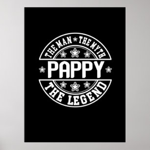 Poster dia dos Pais Pappy O Homem O Mito A Lenda