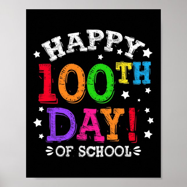 Poster Dia dos Professores Crianças Felizes 100 Dias 7 (Frente)