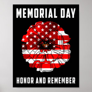 Poster Dia dos Veteranos Flor Papoula Vermelha Usa Dia da