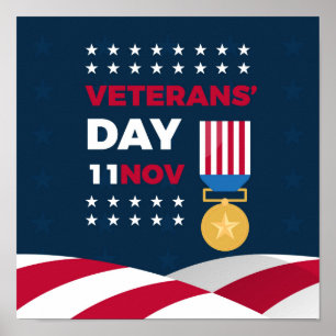 Poster Dia dos Veteranos - Honrando todos os que serviram