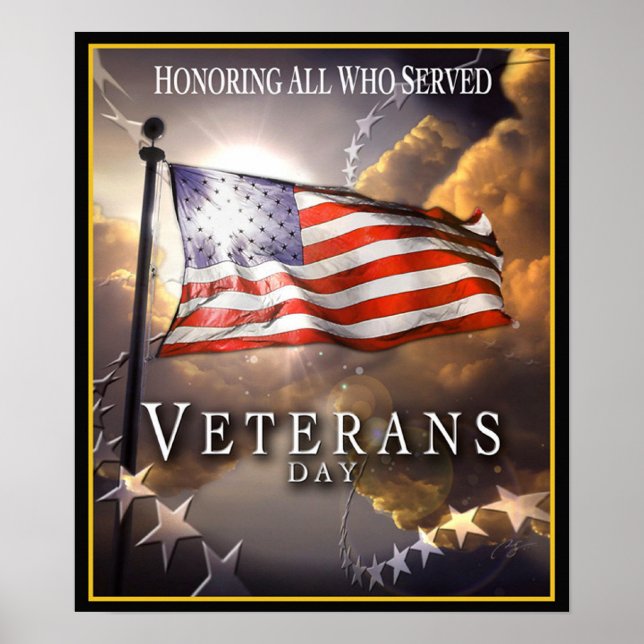 Poster Dia dos Veteranos - Honrando Todos Os Que Serviram (Frente)