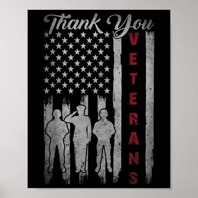 Poster Dia dos Veteranos Obrigado Veteranos Orgulhosos Pa (Frente)