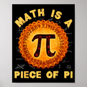 Poster Dia engraçado matemática é um pedaço de torta retr