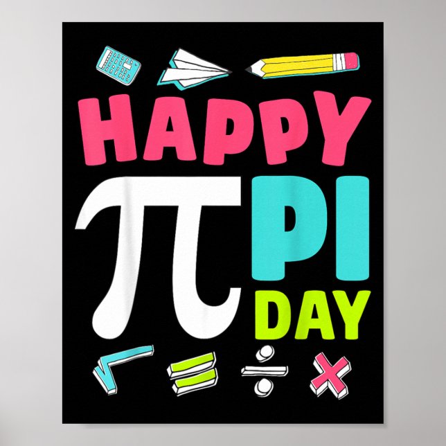 Poster Dia Feliz Crianças Professores de Matemática Aluno (Frente)
