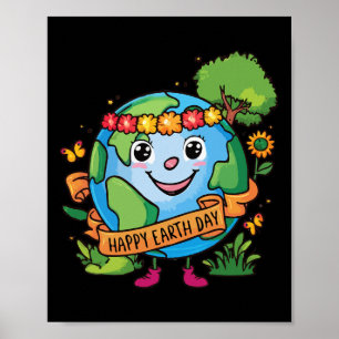Poster Dia Feliz da Terra do Planeta Gelado Dia da Consci