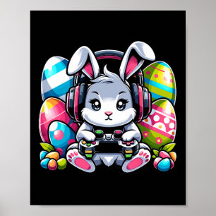 Poster Dia Feliz de Páscoa Coelho Ovo Engraçado Meninos C