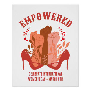 Pôster Dia Internacional da Mulher EMPOWERED Punhos Stile