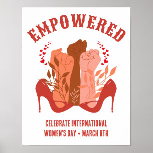 Poster Dia Internacional da Mulher EMPOWERED Punhos Stile