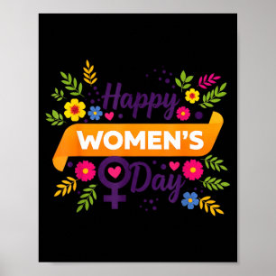 Poster dia internacional da mulher marcha 8 rosa feminist