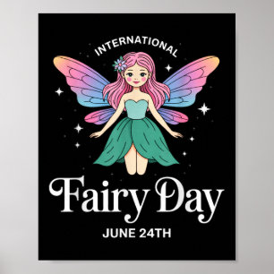 Poster Dia Internacional das Fadas 24 de Junho Dia dos Am