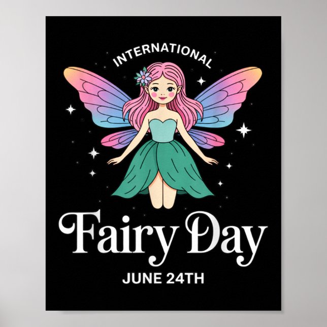 Poster Dia Internacional das Fadas 24 de Junho Dia dos Am (Frente)