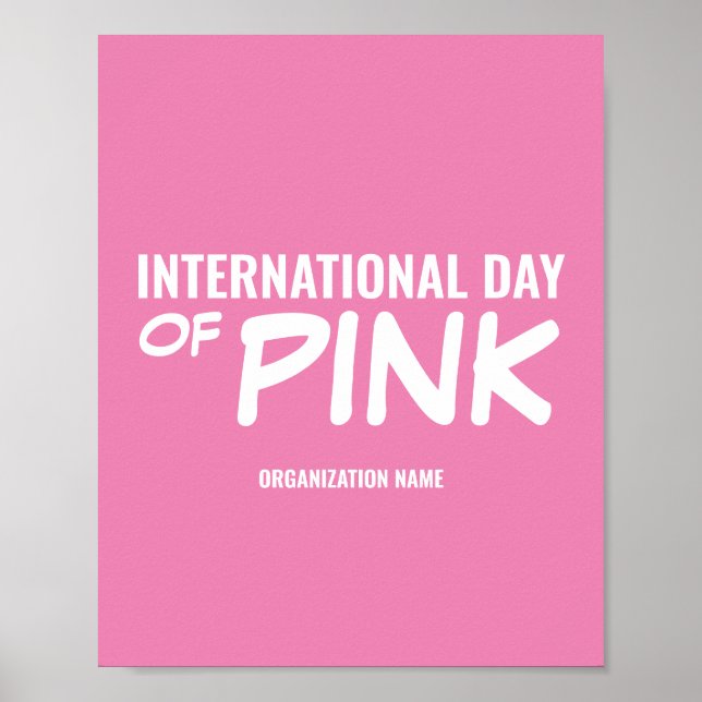 Poster Dia Internacional do Rosa Personalizável (Frente)