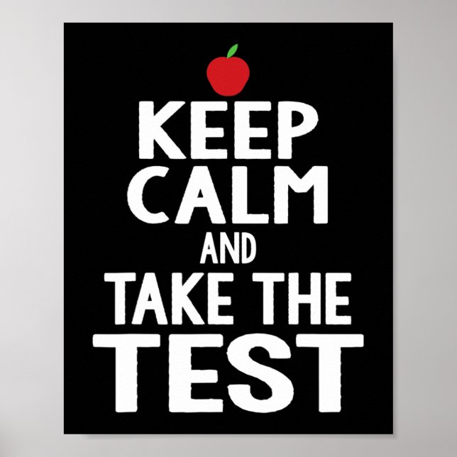 Poster Dia Manter Calmo &amp; Fazer O Teste Ensinar Engra (Frente)