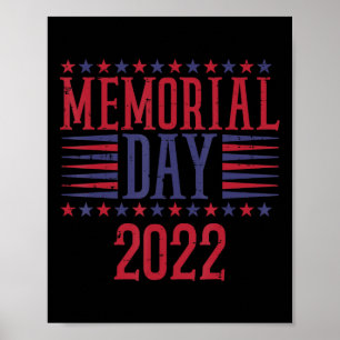 Poster Dia Memorial 2022 Vintage Patriotic Veteran Men Wo