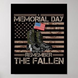 Poster Dia Memorial Lembre-Se Do Exército Veterano Faleci