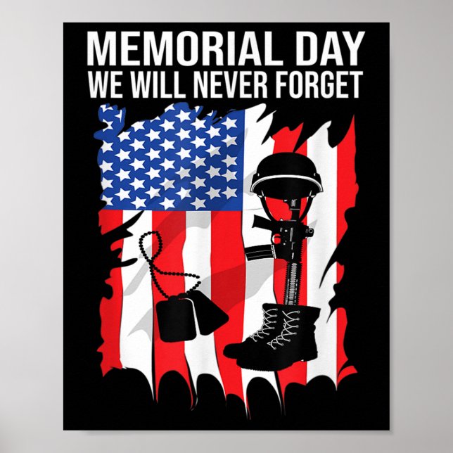 Poster Dia Memorial Nunca Esqueceremos O Dia dos Veterano (Frente)