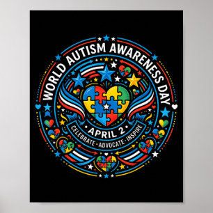 Poster Dia mundial da conscientização do autismo fita 2 d