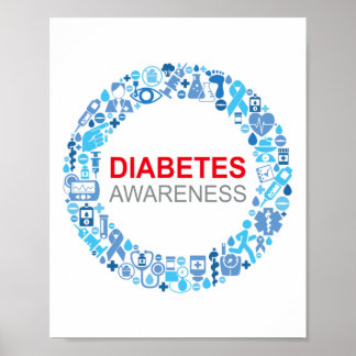 Poster Dia Mundial da Diabetes Consciência da Diabetes