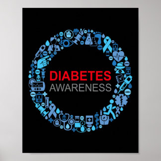 Poster Dia Mundial da Diabetes Consciência da Diabetes
