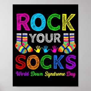 Poster Dia mundial da síndrome de down meias de rock cons