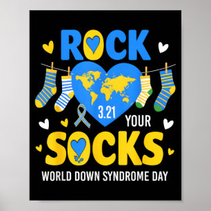 Poster Dia Mundial da Síndrome de Down Meias Rock Conscie
