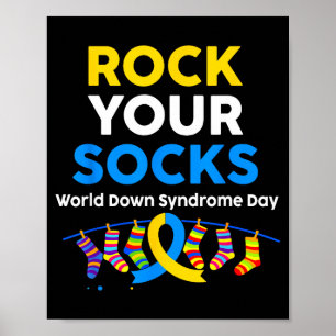 Poster Dia mundial da síndrome de down meias roxas consci