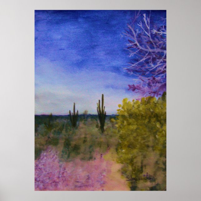 Pôster Dia na Paisagem do Deserto da Arizona (Frente)