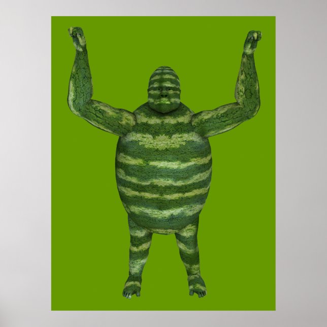 Pôster Dia Nacional da Melancia Gorila (Frente)