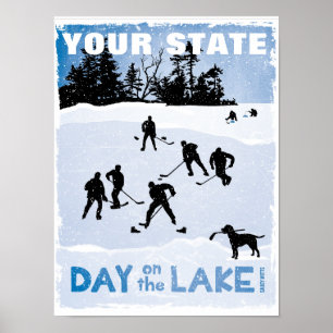 Poster Dia personalizado do hóquei no hóquei da lagoa d