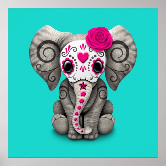 Poster Dia Rosa do Elefante Morto (Frente)