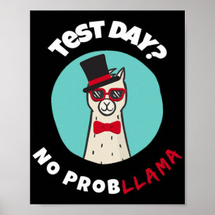Poster Dia sem problemas Teste engraçado Llama Design