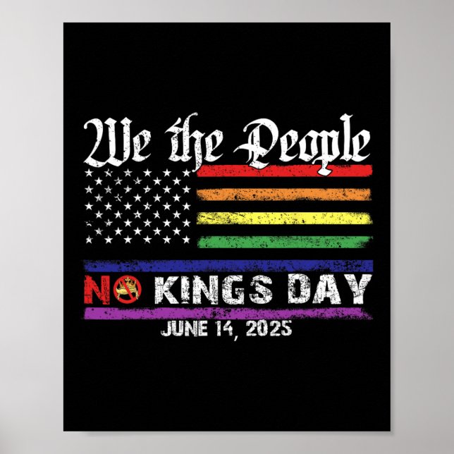 Poster Dia Sem Reis 14 de junho Protesto Tee 2025 Sem Rei (Frente)