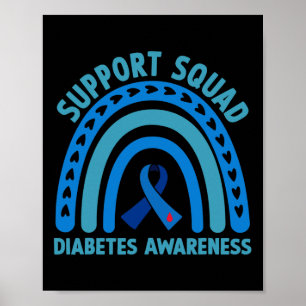 Poster Diabetes Azul Suporte à Diabetes Esquadrão Sensibi