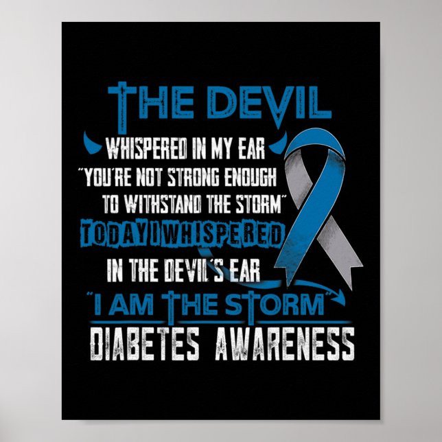 Poster Diabetes Consciência Eu Sou O Diabo Da Tempestade (Frente)