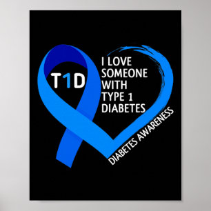 Poster Diabetes Consciência Mês Eu Amo Alguém Com Tipo