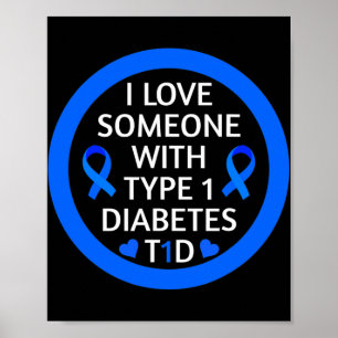 Poster Diabetes Consciência Mês Eu Amo Alguém Com Tipo