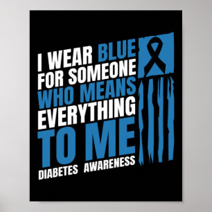 Poster Diabetes Consciência Mês Mensagem Mãe T1 T2