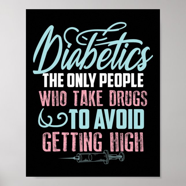 Poster Diabetes Divertidos Dão Presente Garoto Diabético  (Frente)