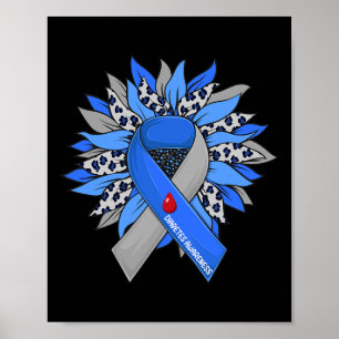 Poster Diabetes Girassol Tipo T1d T2d Diabetes Diabéticos