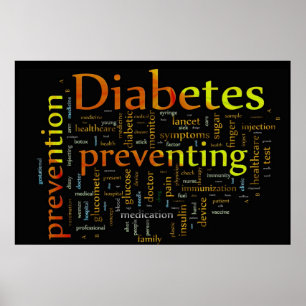 Pôster Diabetes que impede o PRETO