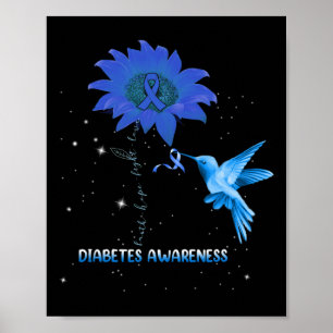 Poster Diabetes Sensibilização Girassol Lover Hummingbird