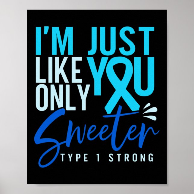 Poster Diabetes Tipo 1 Forte Conscientização T1d  (Frente)