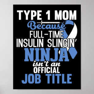 Poster Diabetes Tipo 1 Mãe Mãe Mãe T1d Sensibilização Dia