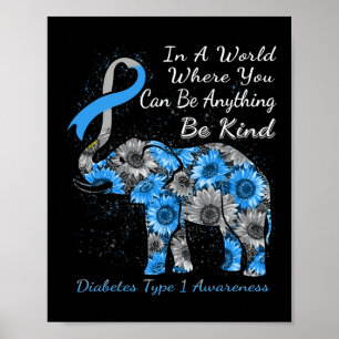 Poster Diabetes Tipo 1 Sensibilização Elefante De Girasso