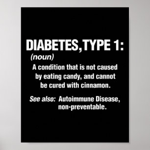 Poster Diabetes Tipo 1 T1d Difusão Diabetes Definição